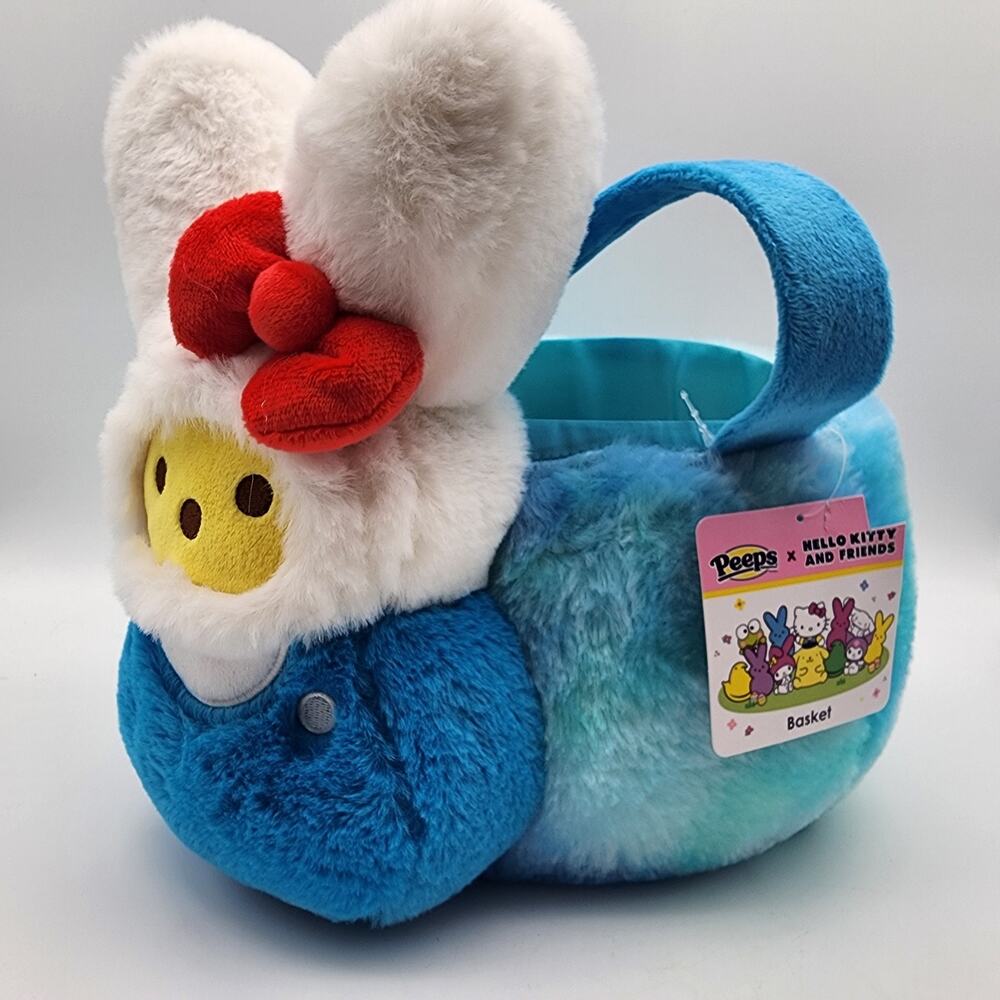 Peeps x Hello Kitty Plush Easter Basket 11" Blue Lined Kawaii Sanrio Kuromi